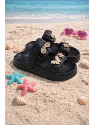 ModaFrato TW-252 Kız Çocuk Terlik Kız Çocuk Sandalet Havuz Plaj Deniz Ayakkabısı