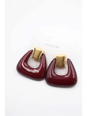 Royaleks Çanta Küpe - Bordo