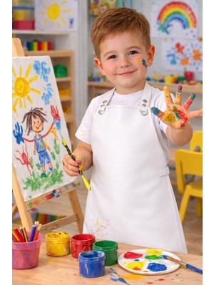 Çocuk Faliyet Önlüğü( Yemek-Boyama) Suni Deri