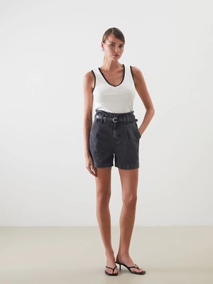 Lc Waikiki Yeni Sezon Beli Kemerli Kadın Jean Şort