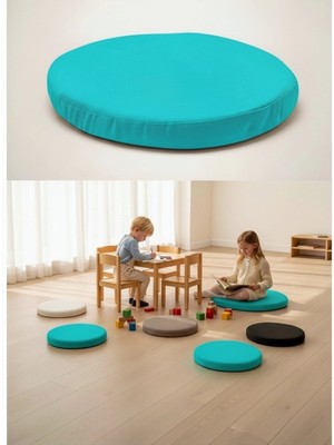 Gullfoss Turkuaz Anaokulu Kreş Aktivite Minderi, Bahçe, Dekor, Sandalye Minderi 40X40X5 cm
