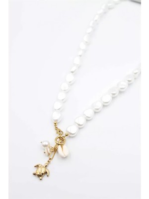 Royaleks Inci Charm Kolye - Beyaz