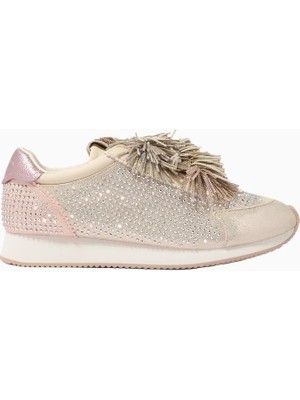 Kurt Geiger Islington Pompom Süet Lüks Tasarım Kadın Sneaker
