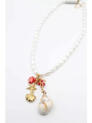 Royaleks Inci Charm Kolye - Beyaz