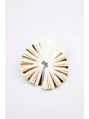 Royaleks Derili Küpe - Beyaz