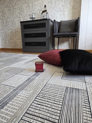 Elvey Home Bambu Gri Doğal Gerçek Bambu Kadife Ince Sık Dokuma Özel Kesim Salon Koridor Oturma Odası Halısı