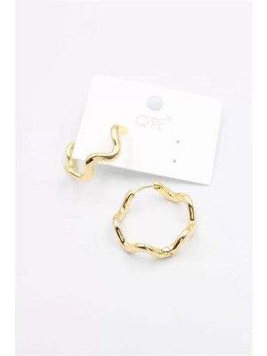 Royaleks Kıvrımlı Halka Küpe - Altın