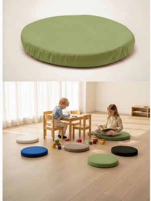 Gullfoss Yeşil Anaokulu Kreş Aktivite Minderi, Bahçe, Dekor, Sandalye Minderi 40X40X5 cm