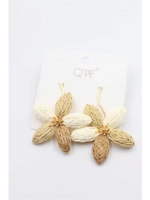 Royaleks Hasır Çiçek Küpe - Çok Renkli