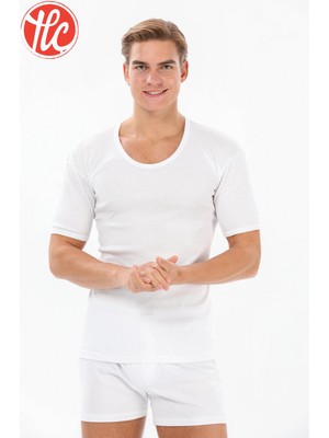 Yıldız Çamaşır Yıldız 06 Premium Erkek Büyük Beden Bisiklet Yaka Esneyen Ribana Kumaş Atlet Tshirt