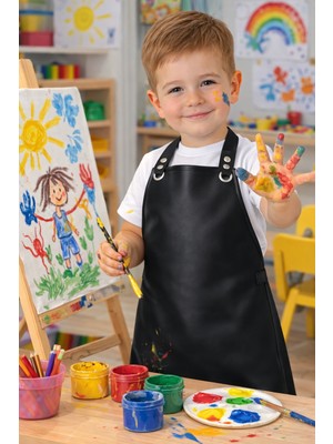 Çocuk Faliyet Önlüğü( Yemek-Boyama) Suni Deri