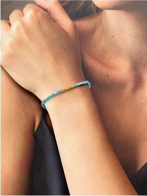 Rupen Kraft 14 Ayar Dorika Toplu Hematit Taşlı Zarif Kristal Altın Bileklik