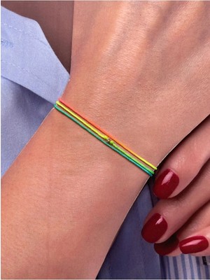 Rupen Kraft 14 Ayar Rainbow Pride Dolamalı Gökkuşağı Altın Bileklik