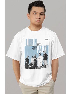 Sevbano Tasarım Linkin Park Rock Metal Müzik Grubu Baskılı Unisex Oversize Tişört