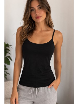 Berrak Ribana Biyeli Kadın Atlet Siyah