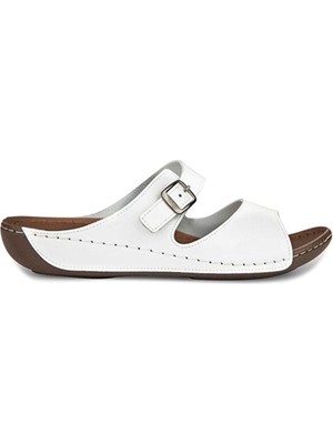 Muya Mesem Anatomik Taban Dört Mevsim Hakiki Deri Kadın Terlik