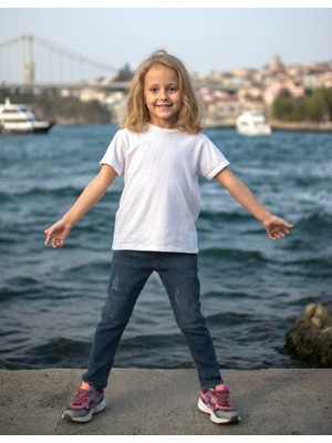 Almira Anne Bebek Kız Çocuk Dar Kesim Kot Pantolon - Esnek Slim Denim