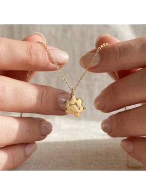 Vaoov 925 Ayar Gümüş Kişiye Özel Isimli Pati Kolye