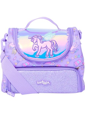 Smiggle Lila Unicorn Desenli Çift Katlı Askılı Beslenme Çantası 7 lt Suya Dayanıklı