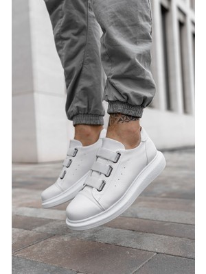 Roof Atelier Erkek Beyaz Cırt Cırtlı Spor Ayakkabı - 253 - Cbt Mirror Non