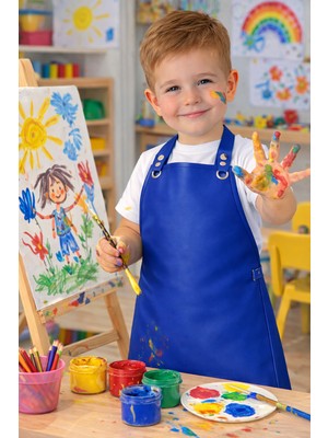 Çocuk Faliyet Önlüğü( Yemek-Boyama) Suni Deri