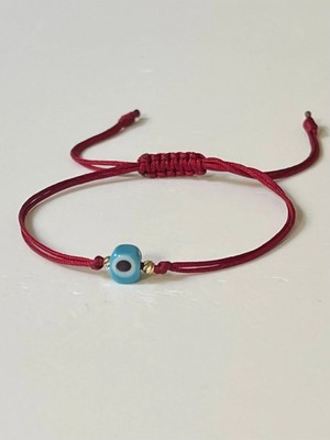 Rupen Kraft 14 Ayar Dorika Toplu Cam Nazar Boncuklu Som Altın Bileklik El Işlemesi Ipli Som Altın Bileklik