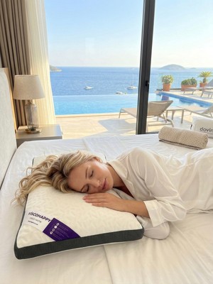Viscohappy Auraluxe %100 Visco Tombul Yastık , Klima Etkili Nefes Alabilen Ortopedik Hafızalı Yastık 40X60X15 cm