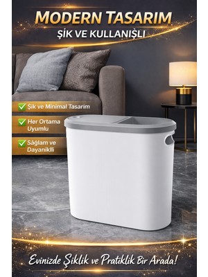 Adefco 10 Litre Bas-Aç Kapaklı Çok Amaçlı Çöp Kovası