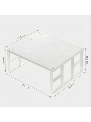 Skygo Ottohaus 3'lü Dolap Içi Düzenleyici Raf - Mutfak Dolabı ve Tezgah Üstü Raf Yükseltici - Tabak, Bardak ve Baharat Organizeri - Beyaz