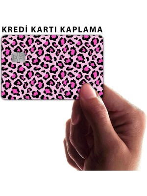 Skygo Pembe Leopar Kart Kaplama Kart Etiketi