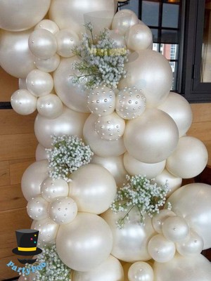 Feyza Design Beyaz Metalik Balon Seti 10'lu - Parti ve Eğlence Malzemeleri