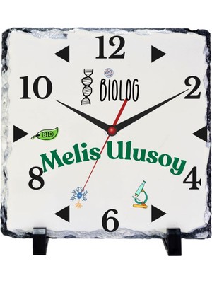 Çılgıntrend Biyologlara Özel Isimli Doğal Taş Masa Saati