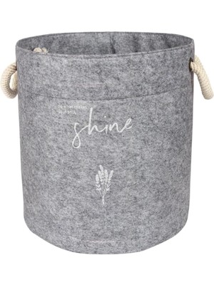 Skygo Buti Keçe Kulplu Yuvarlak Düzenleyici Sepet - Çok Amaçlı Saklama Organizer Kutu Mini 103662