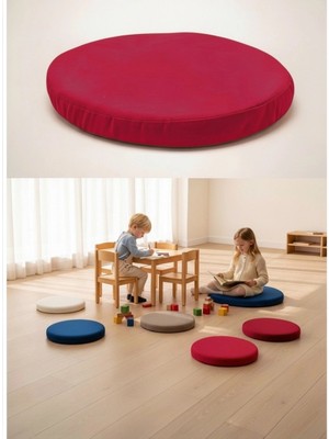 Gullfoss Kırmızı Anaokulu Kreş Aktivite Minderi, Bahçe, Dekor, Sandalye Minderi 40X40X5 cm