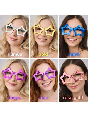 Starseven Yıldız Parti Gözlüğü 1239LI Set – 6 Renk ( Camsız )
