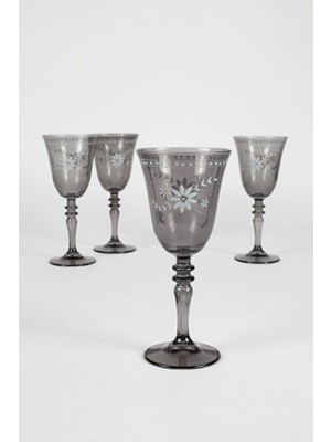 Rakle Nazenin 4'lü Su Kadehi Seti Füme 270 cc NZN141 3 Adet