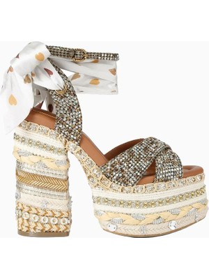 Kurt Geiger Chelsea Scarf 135 Lüks Tasarım, Kadın Platform Sandalet
