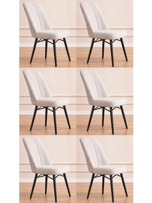 Yonga concept Karegold Mutfak Sandalyesi 6 Adet (Siyah Metal Ayaklı)