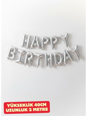 Feyza Design Gümüş Folyo Balon Seti Doğum Günü Parti Süsleri