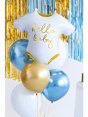 Feyza Design Beyaz Cinsiyet Belirleme ve Doğum Konsept Folyo Balon