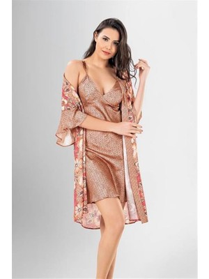 M Merc Giyim 2 Li Kısa Sabahlık Takımı Desenli