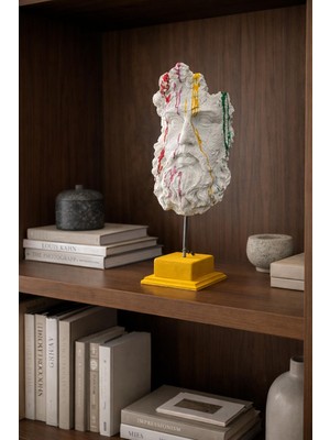 Velora Living Poseidon Dekoratif Büst Heykel 54 cm – Modern Mitolojik Tasarım Obje