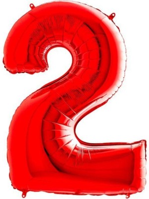 Feyza Design Kırmızı 2 Rakam Grabo Folyo Balon 102 cm - Eğlence ve Parti Malzemeleri