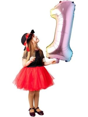 Feyza Design 1 Yaş Renkli Folyo Balon Unicorn Gökkuşağı 74 cm