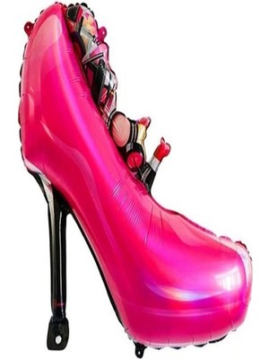 Feyza Design Pembe Stiletto Ayakkabı Folyo Balon 84X72 cm Yetişkin Parti Balonu