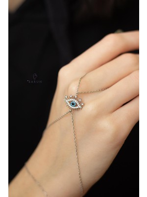 By Barun Gümüş Rengi Göz Nazar 925 Gümüş Şahmeran