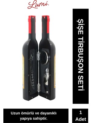 Feyza Design Paslanmaz Çelik Mantar Açıcı ve Şişe Kapağı Seti, 14X6 cm