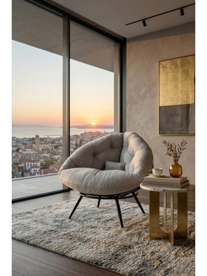 AVYNA Velora™ Premium Tekli Berjer Koltuk | Ergonomik Tv Koltuğu, Kitap Okuma ve Dinlenme Koltuğu - Gri