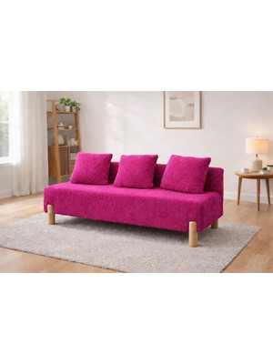 Lotus Mobilya Iki Kişilik Kanepe Velaoft Peluş Kumaş