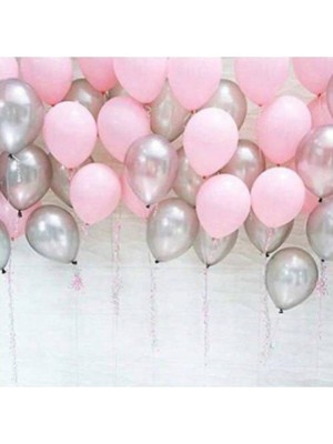 Feyza Design Pembe Metalik Parlak Balon - 30 Adet